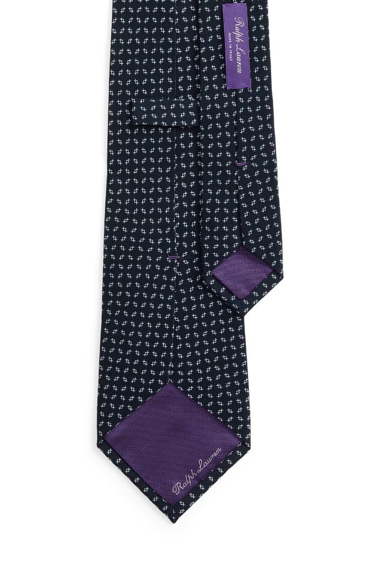 Geometric Silk Tie, Alternate, color, NAVY