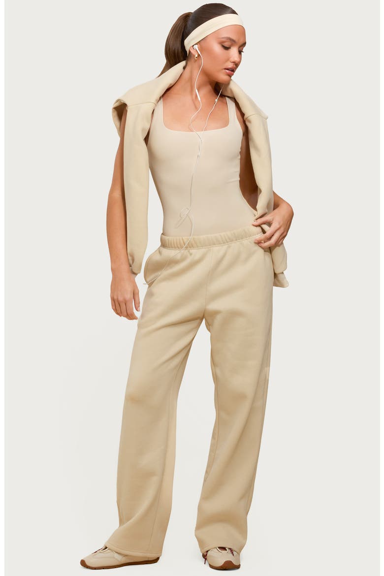 Liona Square Neck Bodysuit, Alternate, color, BEIGE