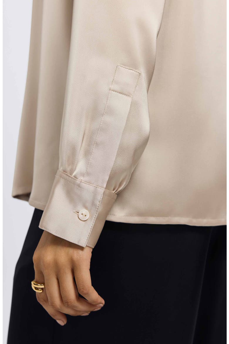 Bianca Satin Shirt, Alternate, color, CHAMPAGNE