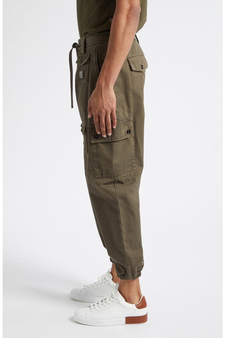Cavallo Cotton Gabardine Cargo Jogger Pants, Alternate, color, VERDE OLIVA SCURO