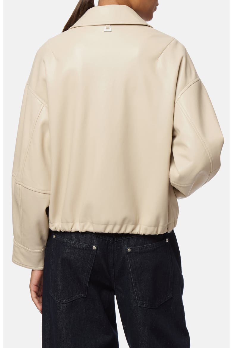 Ada Faux Leather Bomber Jacket, Alternate, color, LATTE