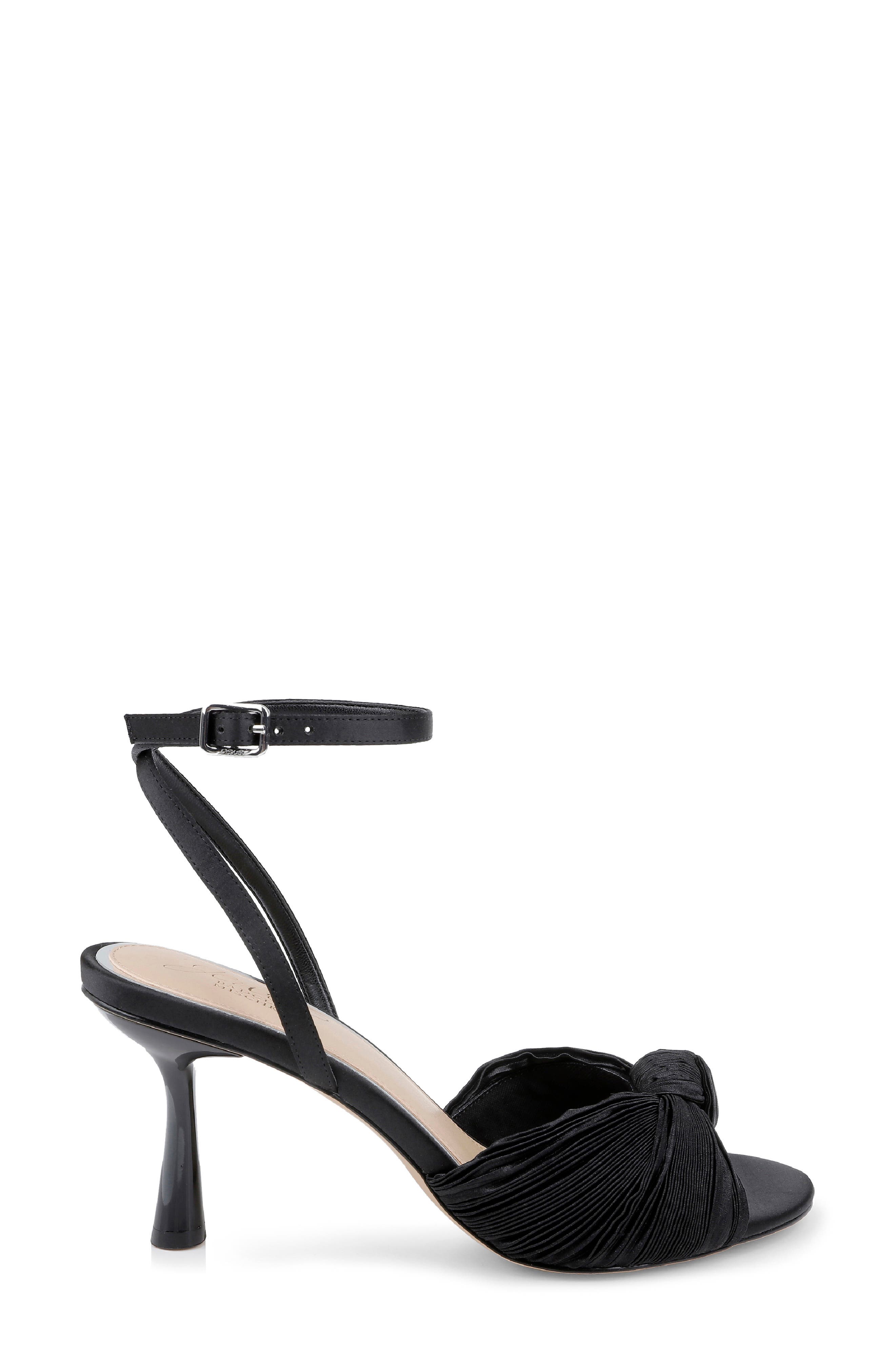 Jewel Badgley Mischka Ibis Ankle Strap Sandal, Alternate, color, Black Fabric