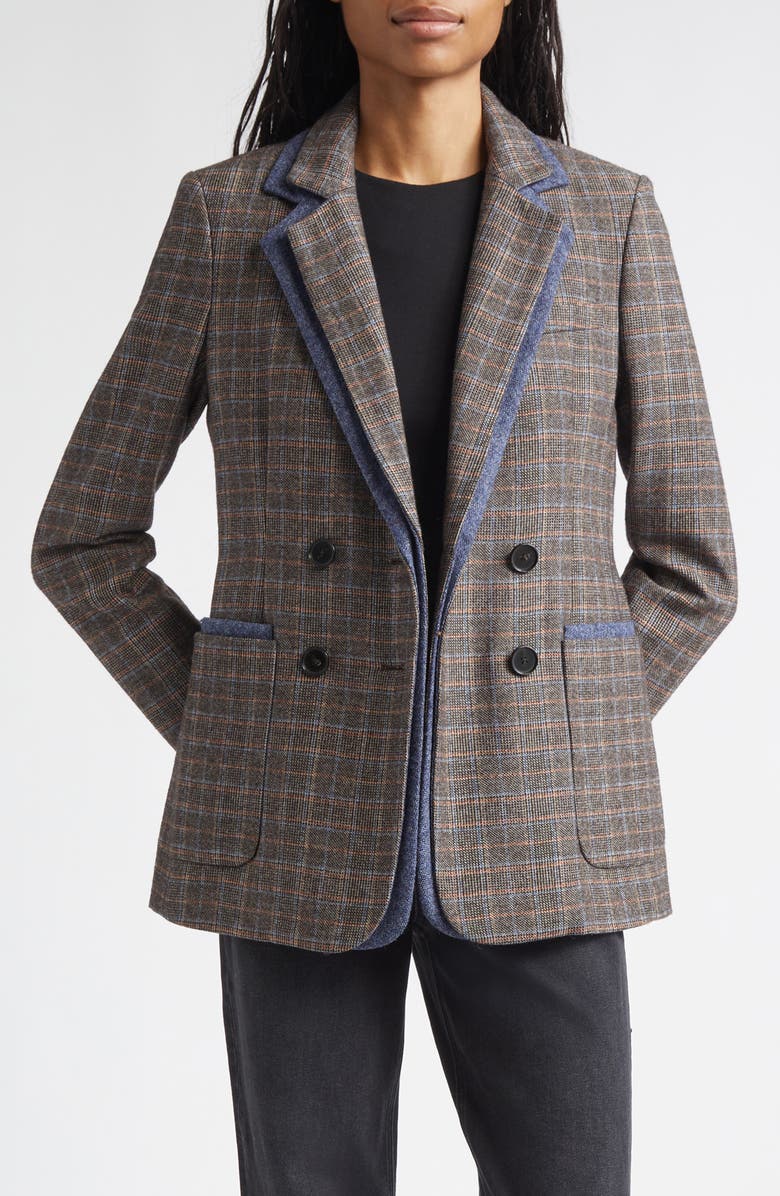 Veronica Beard Hedi Plaid Dickey Jacket, Alternate, color, Charcoal Multi