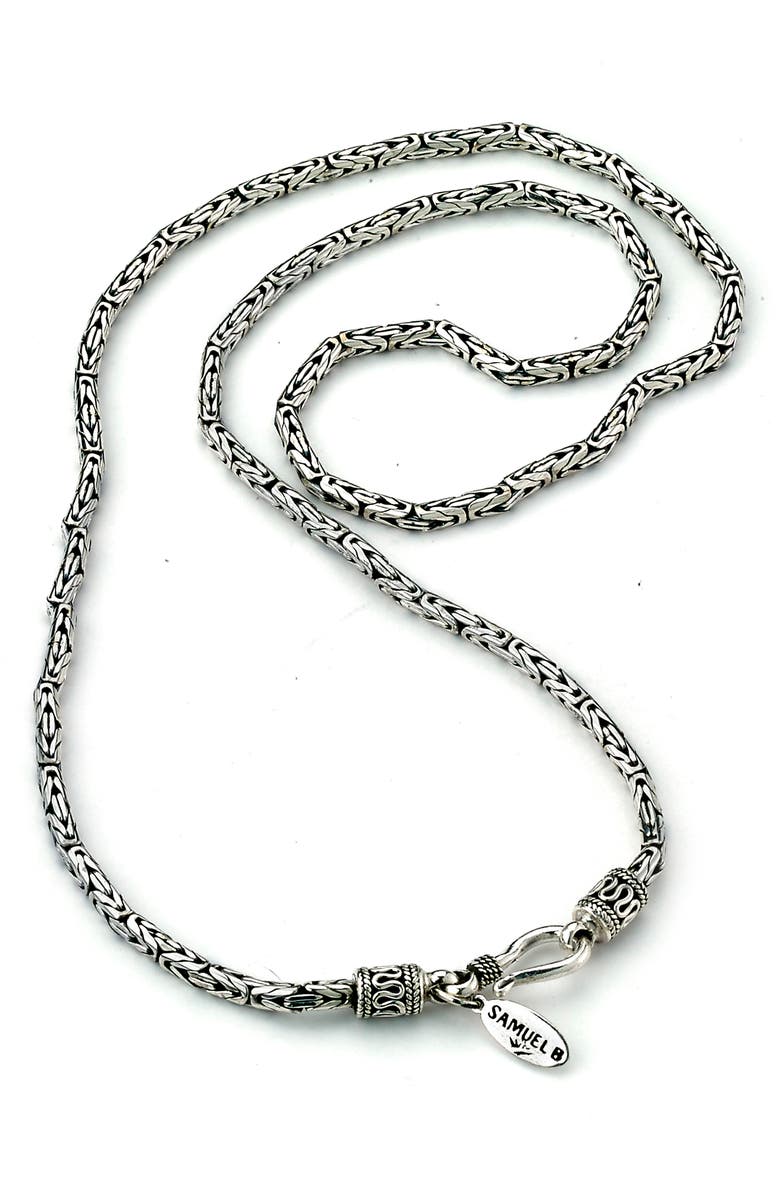 SAMUEL B. Sterling Silver Byzantine Chain Necklace, Main, color, 