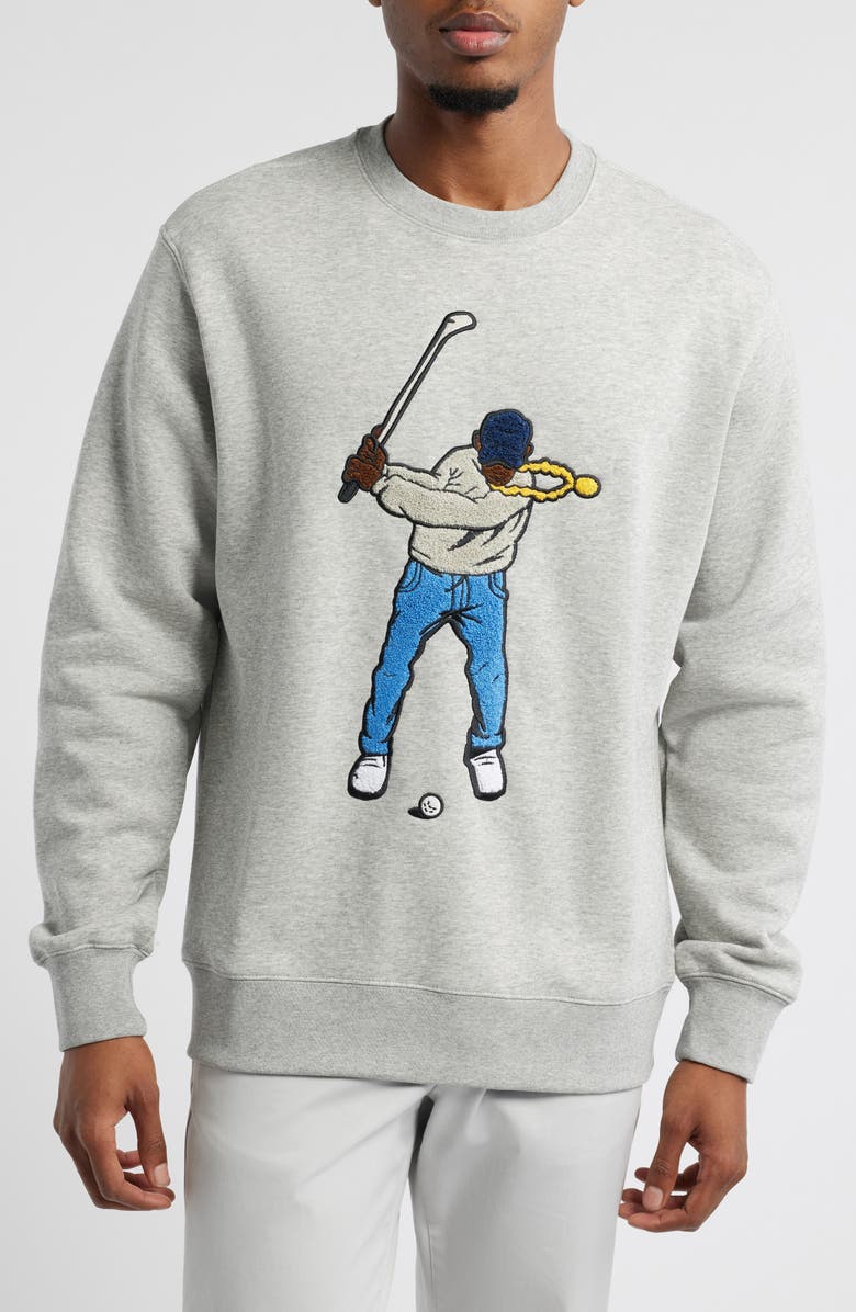 Eastside Golf Swingman Appliqué Sweatshirt, Main, color, Heather Grey