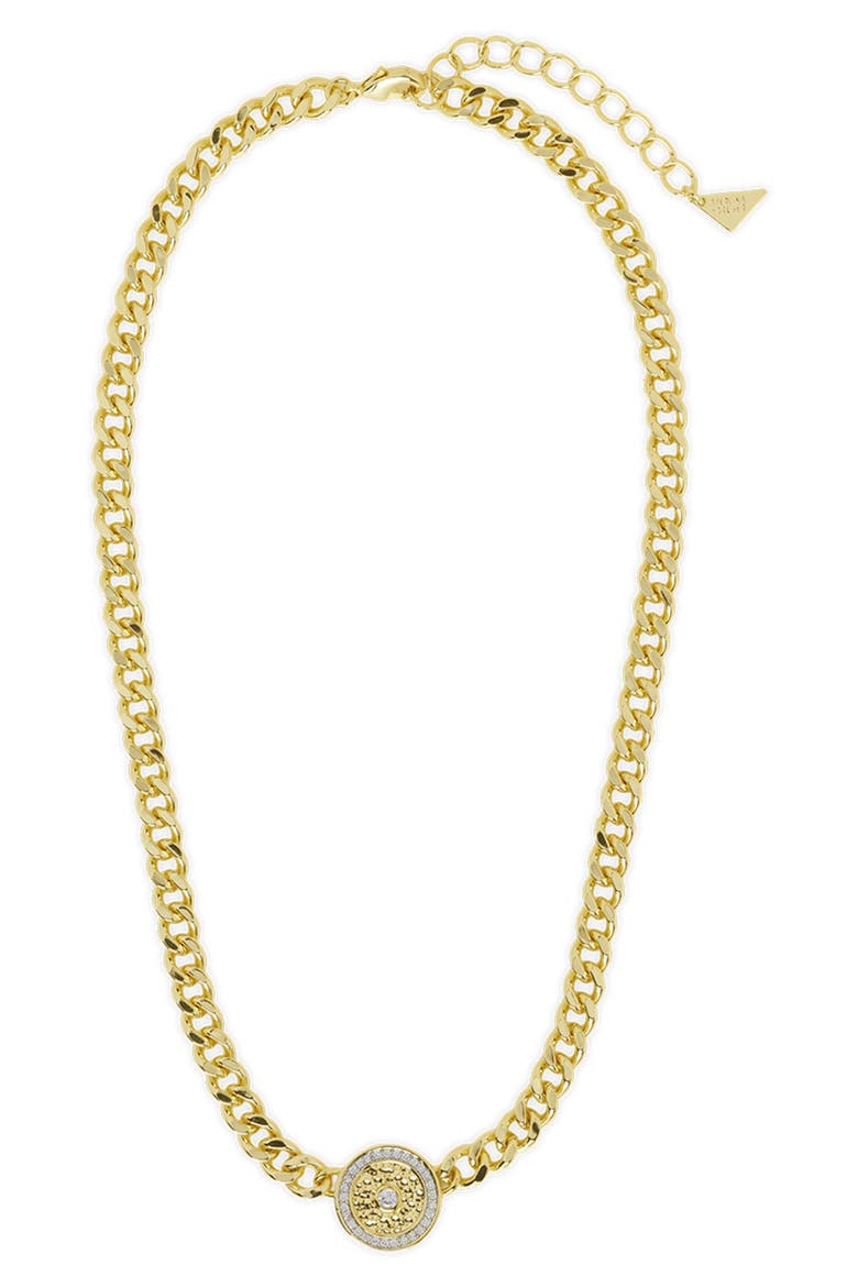 Taylor Medallion Necklace, Main, color, TWO TONE