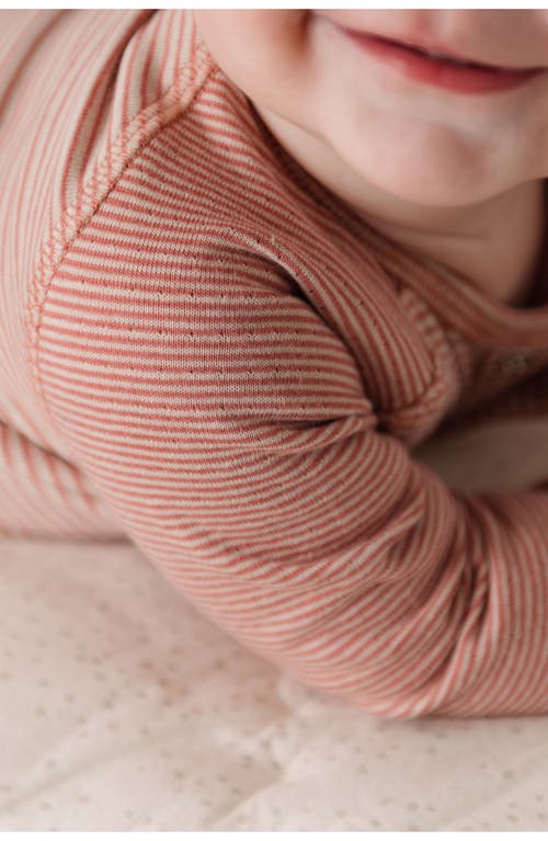 Pehr Sailor Stripe Raglan Sleeve Organic Cotton Bodysuit In Pink