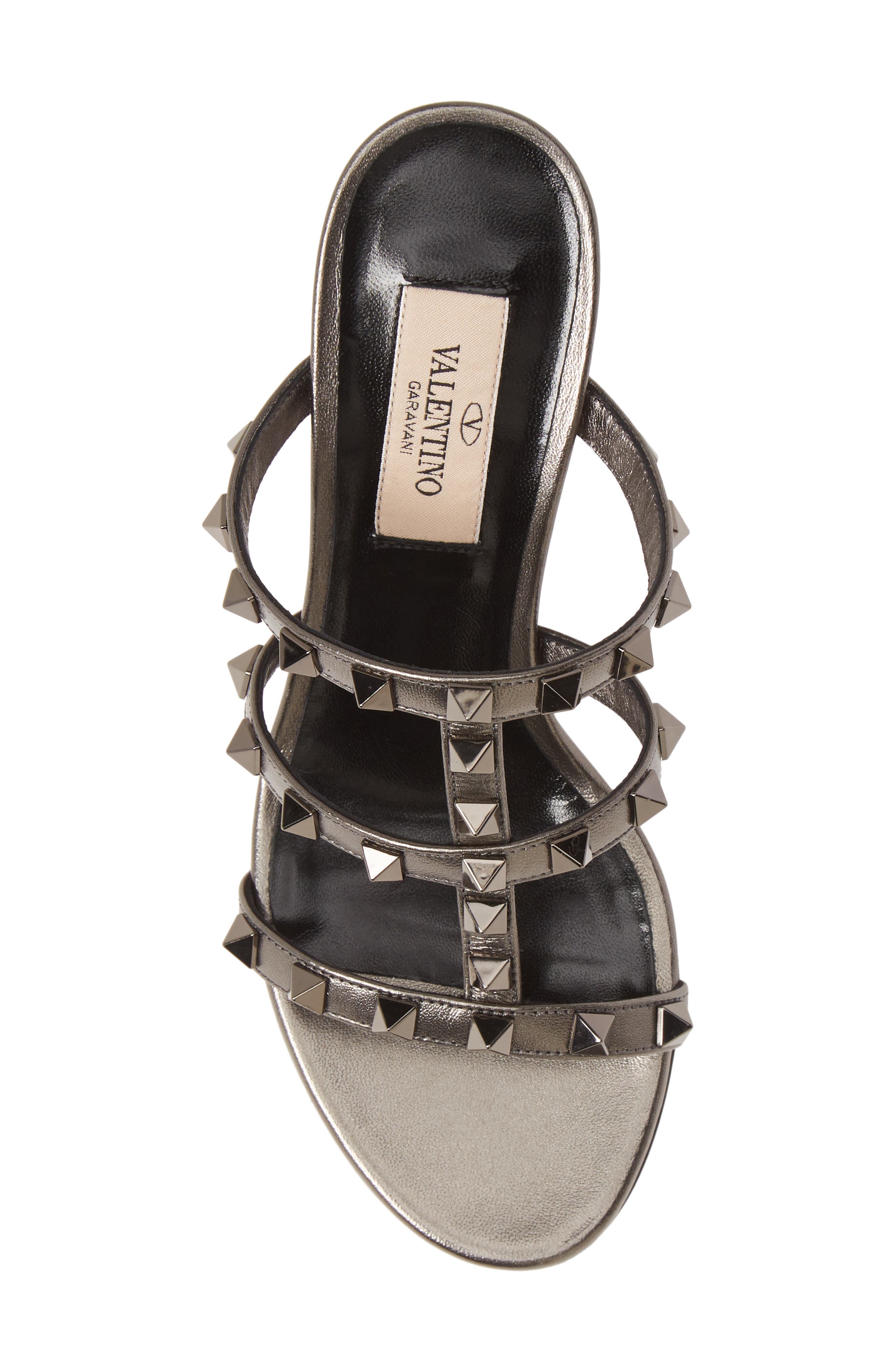 Valentino Garavani Rockstud Strappy Block Heel Slide Sandal, Alternate, color, 