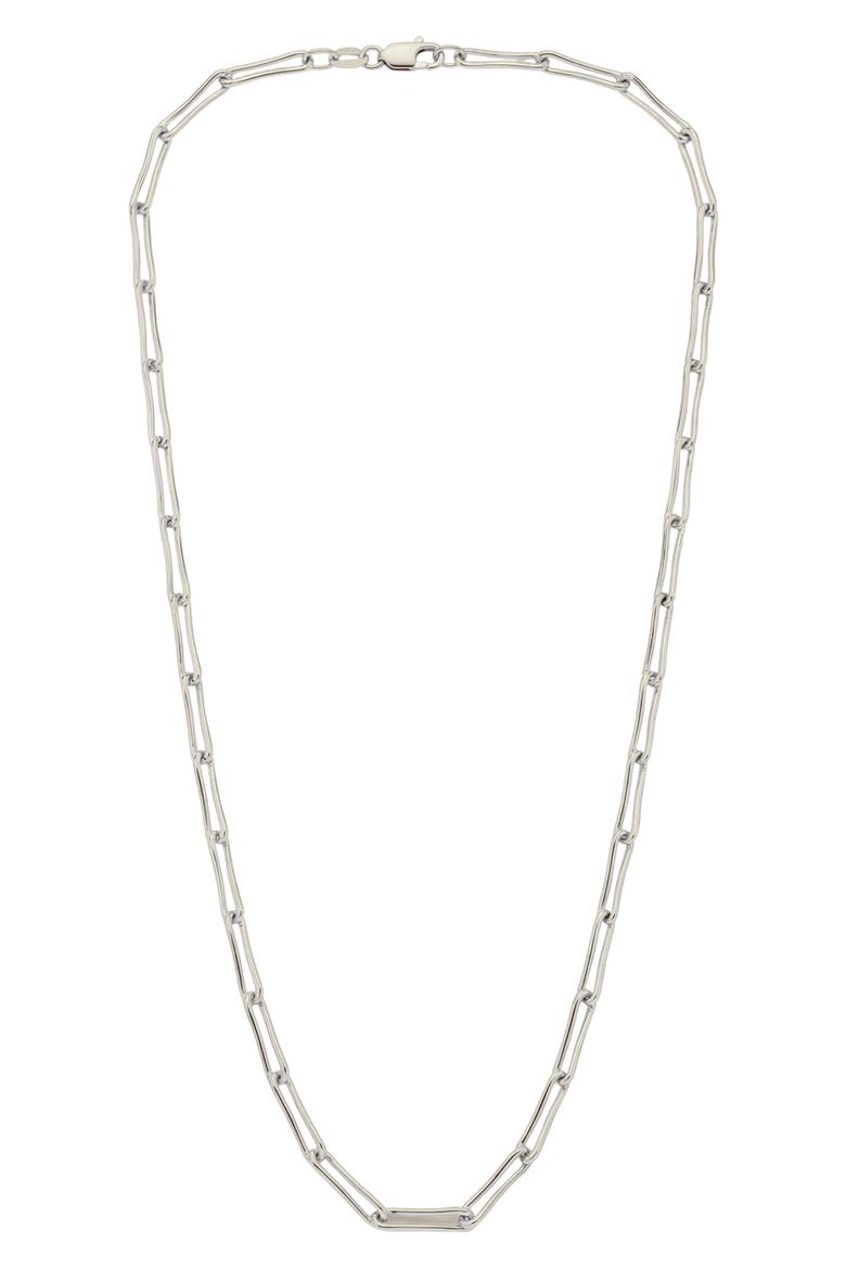 Ivy Tapered Paperclip Chain Necklace, Main, color, SILVER