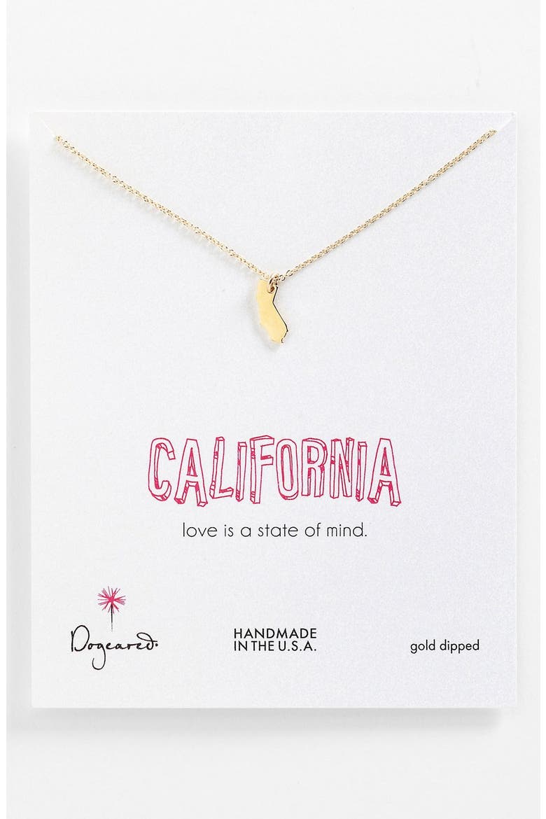 'State of Mind - California' Pendant Necklace, Main, color, CALIFORNIA GOLD DIPPED