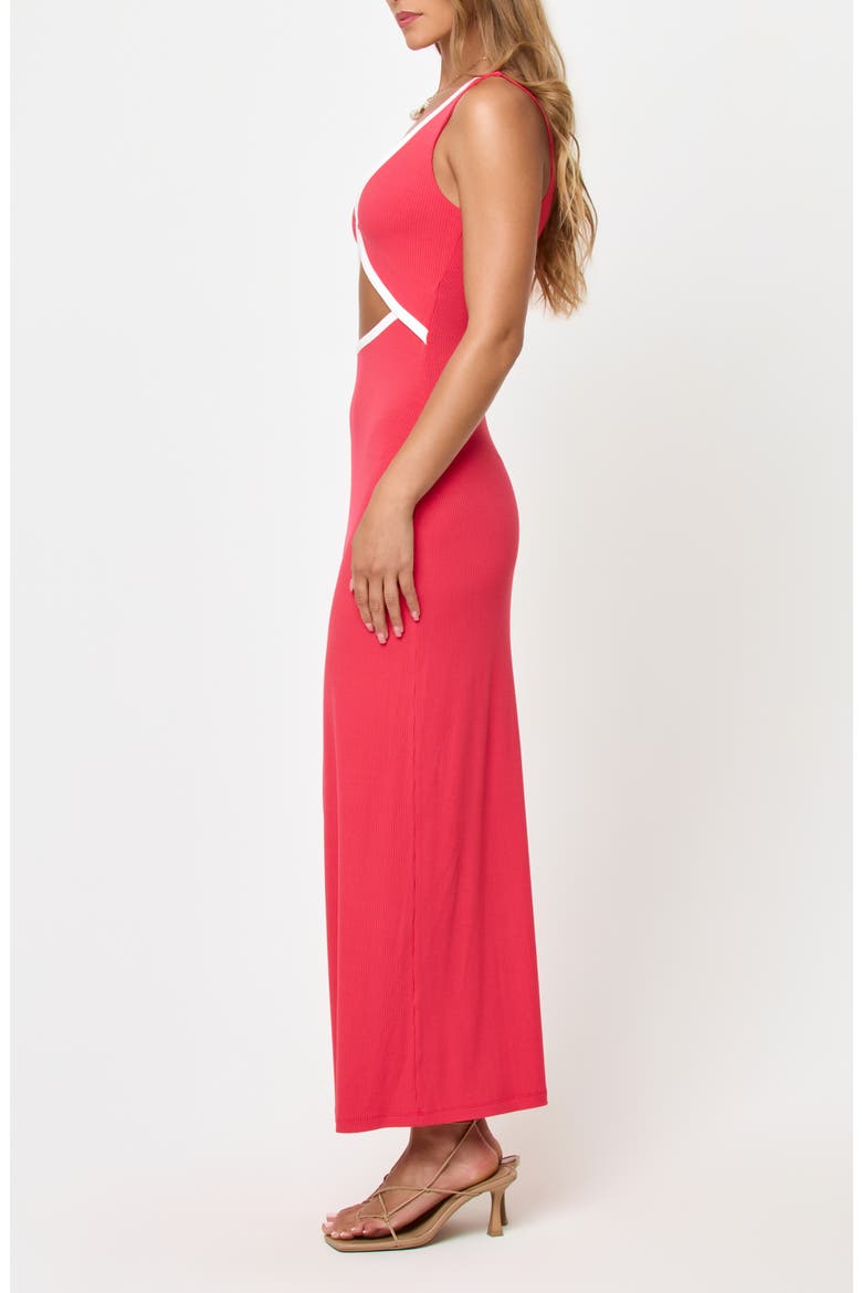 Steph Cutout Cover-Up Midi Dress, Alternate, color, POUT/ CREAM