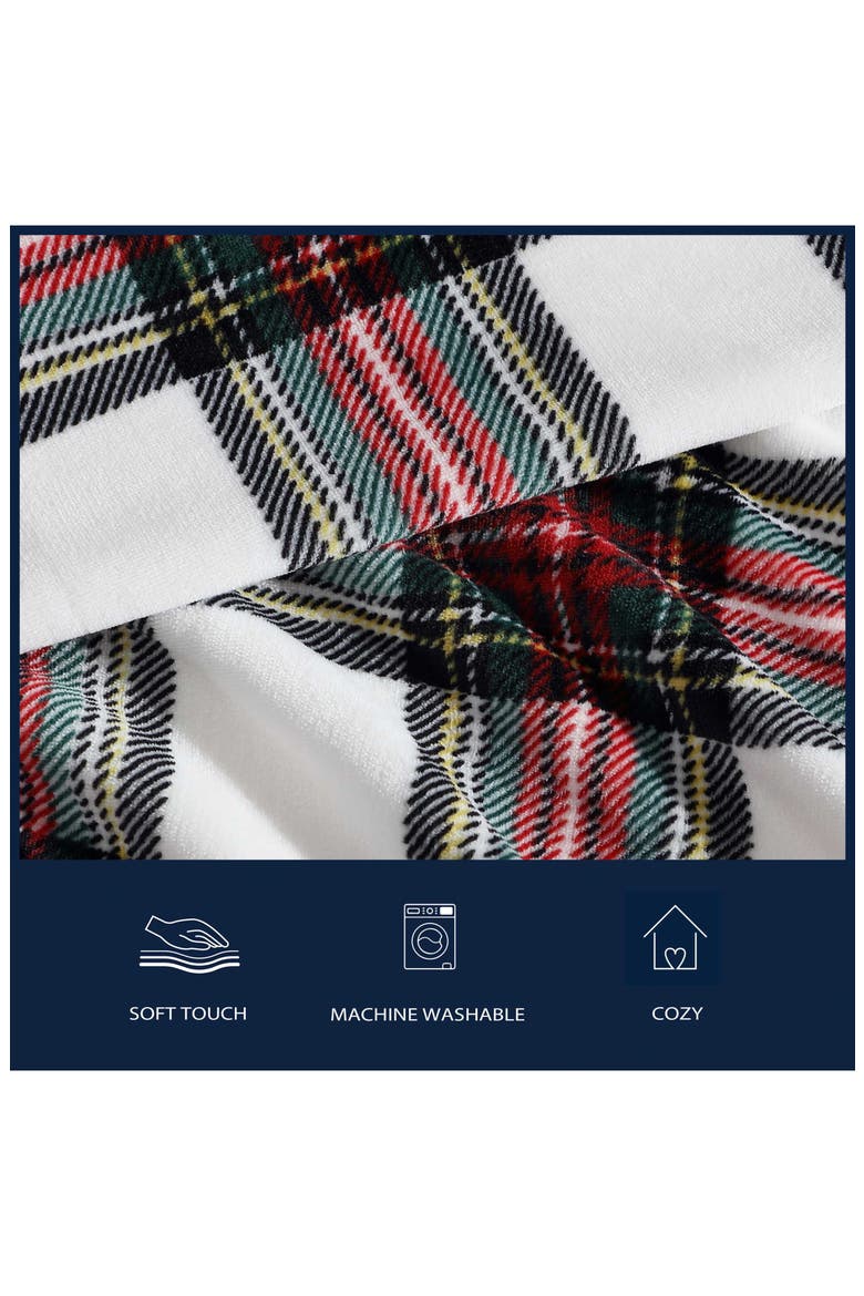Hillcrest Plaid Microfiber Throw Blanket, Alternate, color, MEDIUM / DARK RED