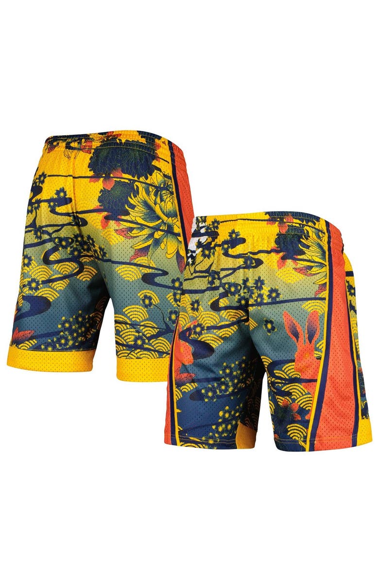 Mitchell & Ness Men's Mitchell & Ness Gold Golden State Warriors Lunar New Year Swingman Shorts, Main, color, 