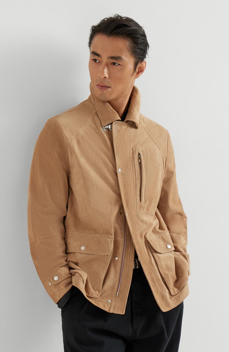 Brunello Cucinelli Suede field jacket, Alternate, color,