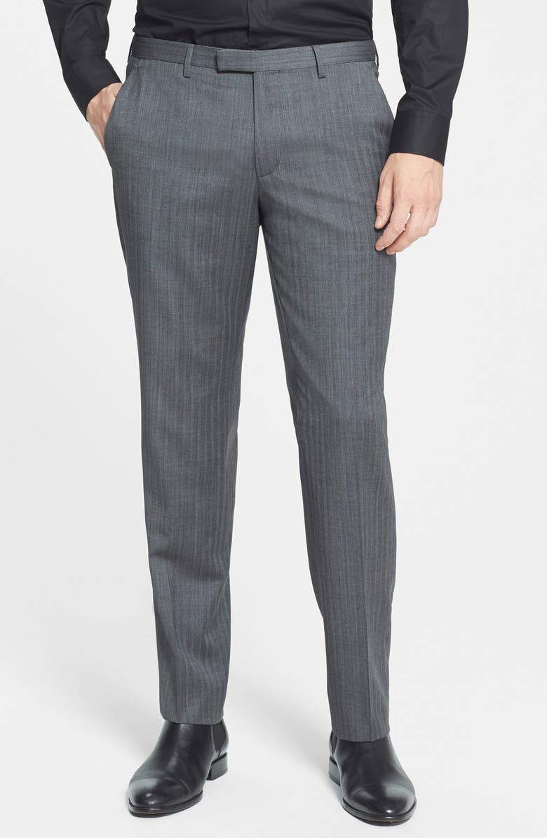 BOSS HUGO BOSS 'James/Sharp' Trim Fit Stripe Suit, Alternate, color, 