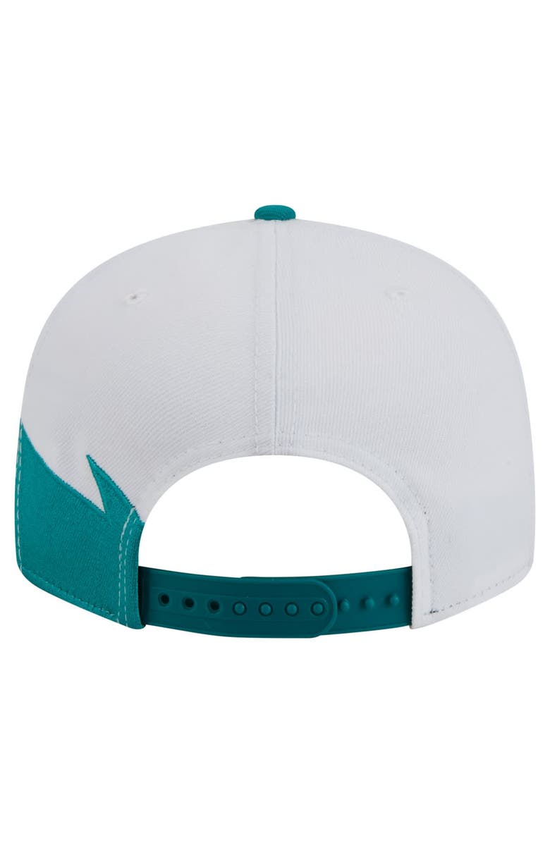 New Era Men's New Era Aqua Miami Dolphins Throwback Jagged 9FiFTY Snapback Hat, Alternate, color, 