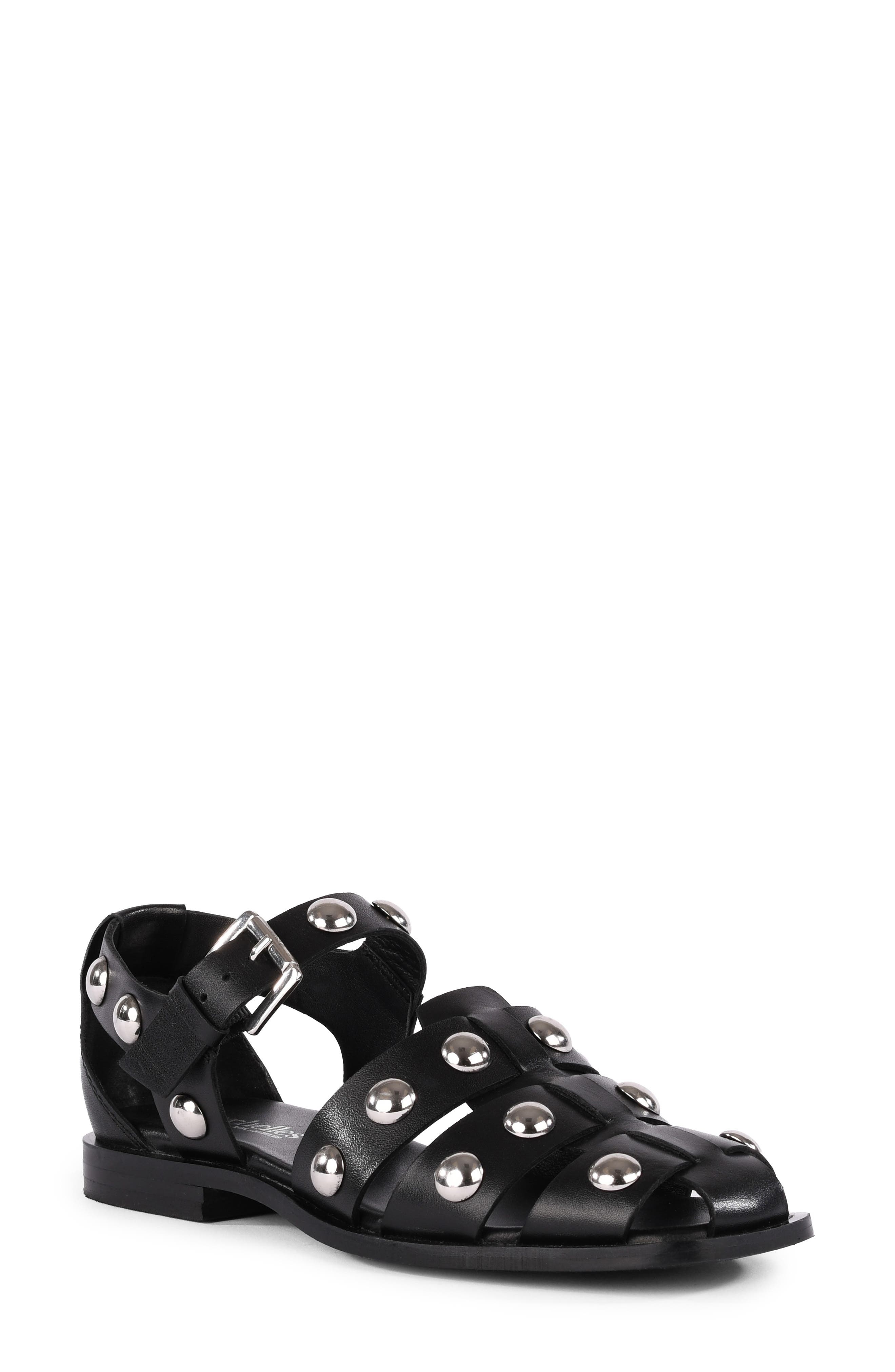 Seychelles Comeback Studded Leather Sandal, Main, color, Black