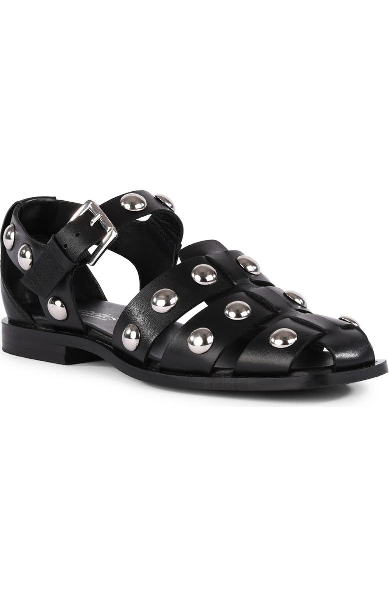 Seychelles Comeback Studded Leather Sandal, Main, color, Black