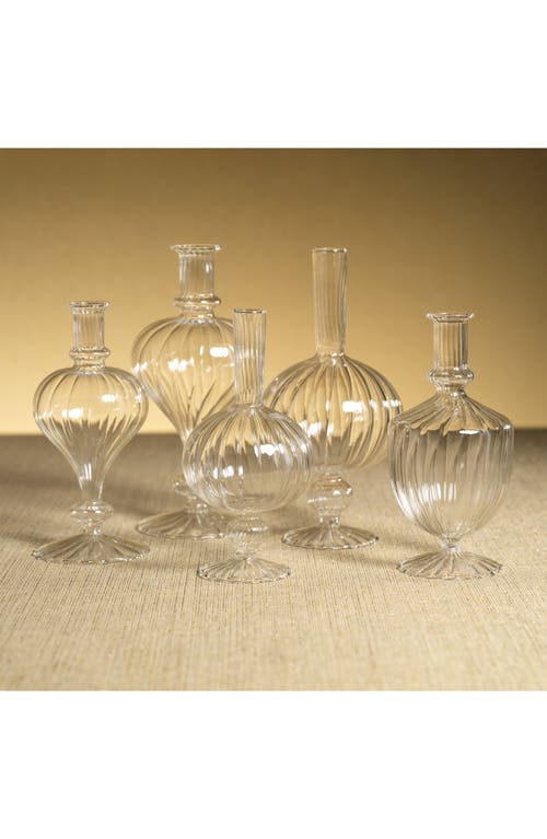 Zodax Vellum Spiral Footed Glass Vase In Transparent