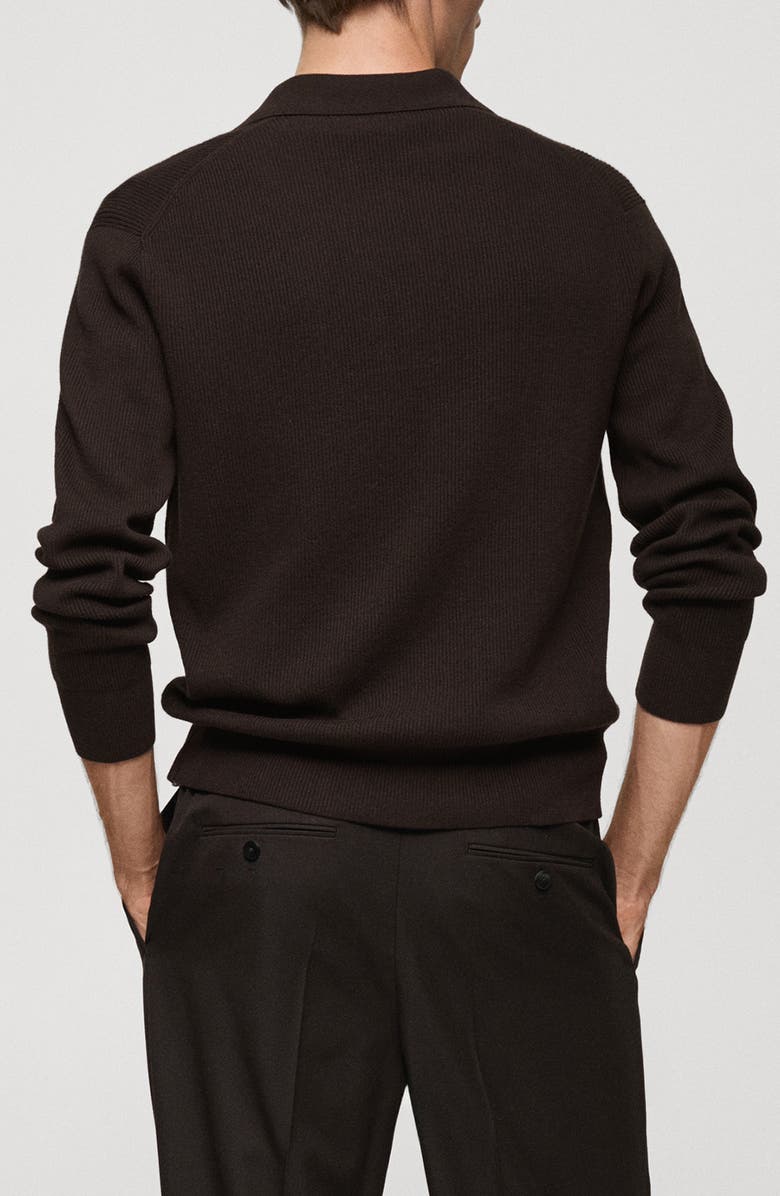MANGO Regular Fit Long Sleeve Sweater Polo, Alternate, color, 