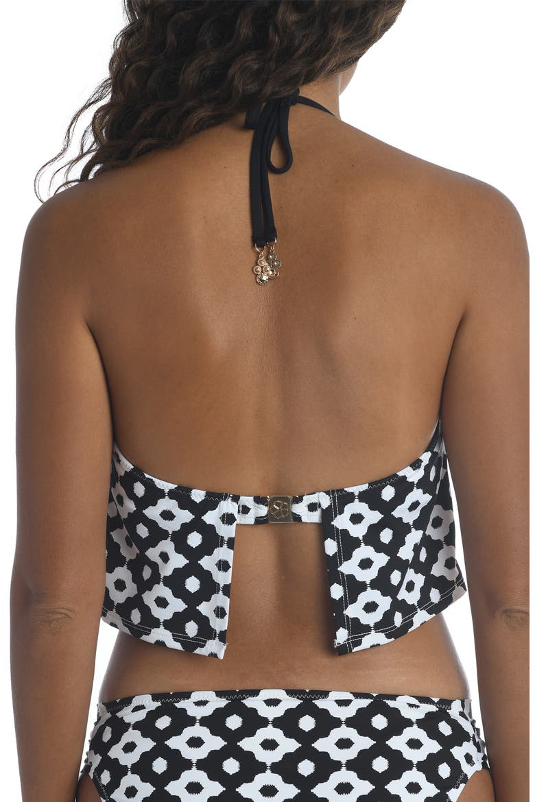 Onyx Scarf Tankini Top, Alternate, color, BLACK