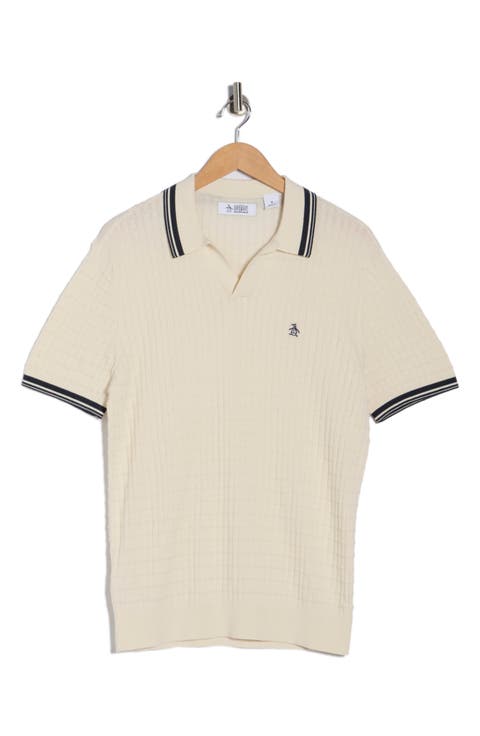 Cotton Grid Knit Polo