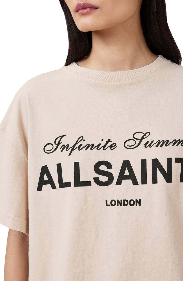 AllSaints Avri Logo Slit Back Graphic T-Shirt, Alternate, color,