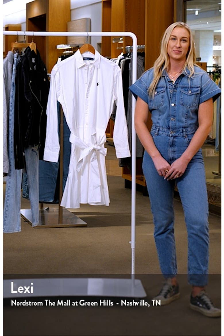 Long Sleeve Cotton Fit & Flare Shirtdress video