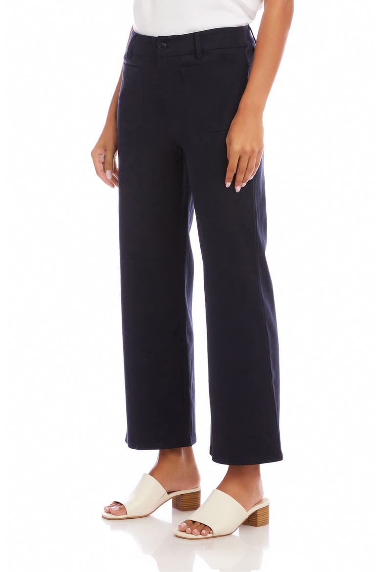Lauren Patch Pocket Crop Wide Leg Pants, Alternate, color, NAVY