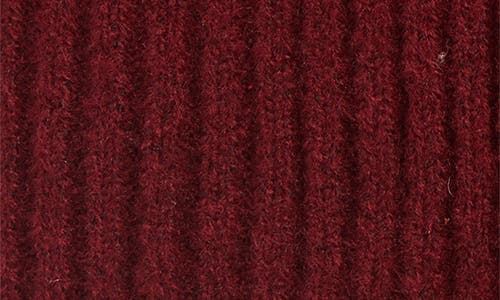 Cole Haan Cable Knit Cuffed Beanie In Burgundy