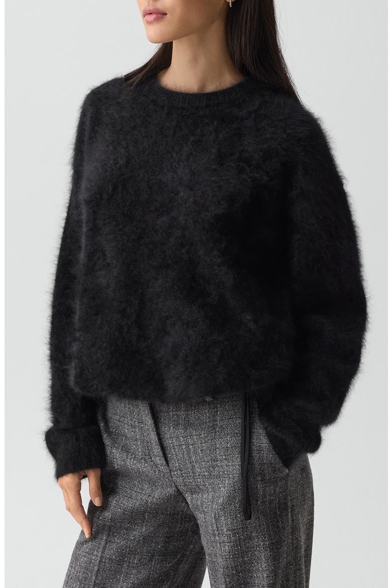 Brushed Cashmere Sweater, Alternate, color, BLACK