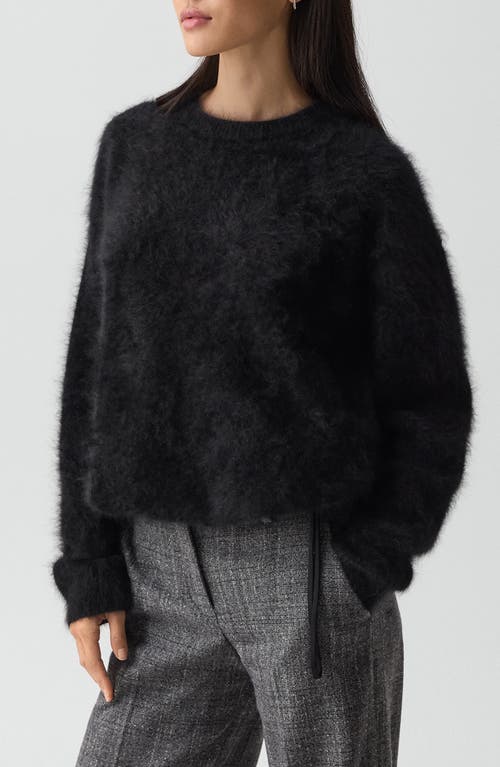 Theory Brushed Cashmere Sweater In Black