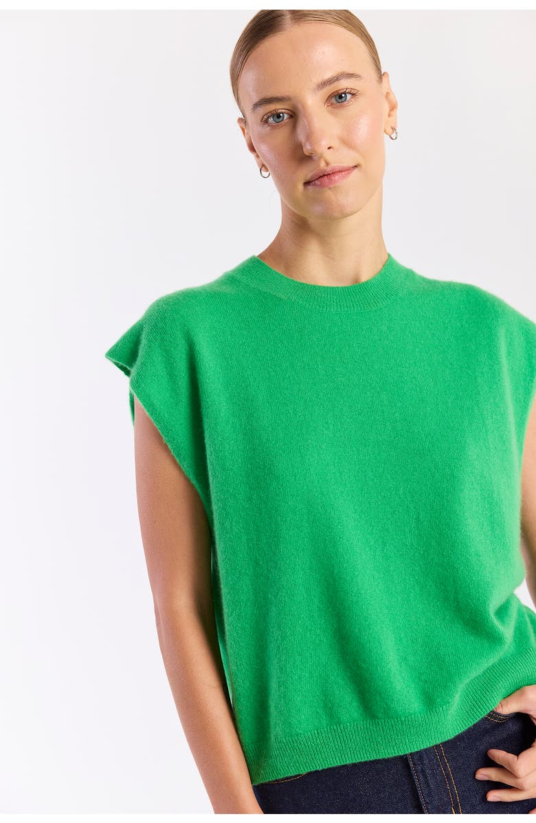 Brodie Pure Cashmere 100% Cashmere Tina Tank, Alternate, color, Spring Green