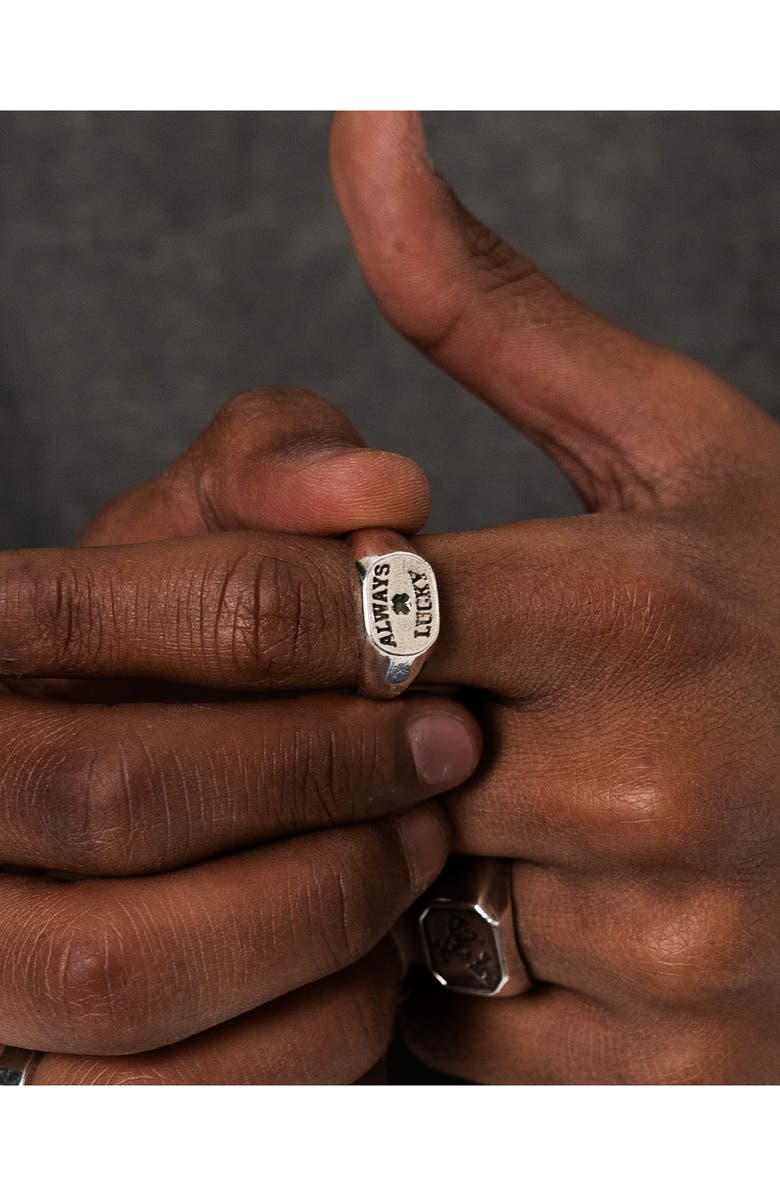 TWOJEYS Always Lucky Signet Ring, Alternate, color, Silver