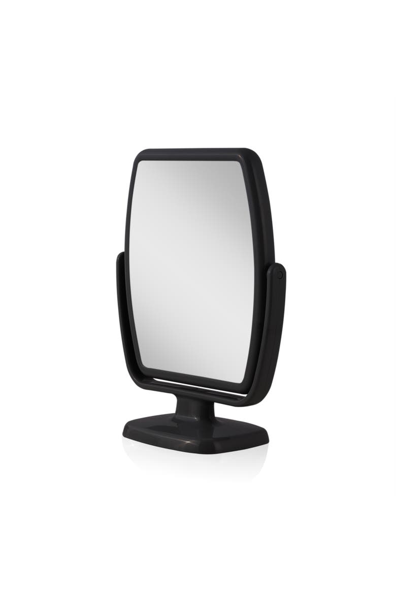 Geo Makeup Mirror with Magnification, Alternate, color, Black