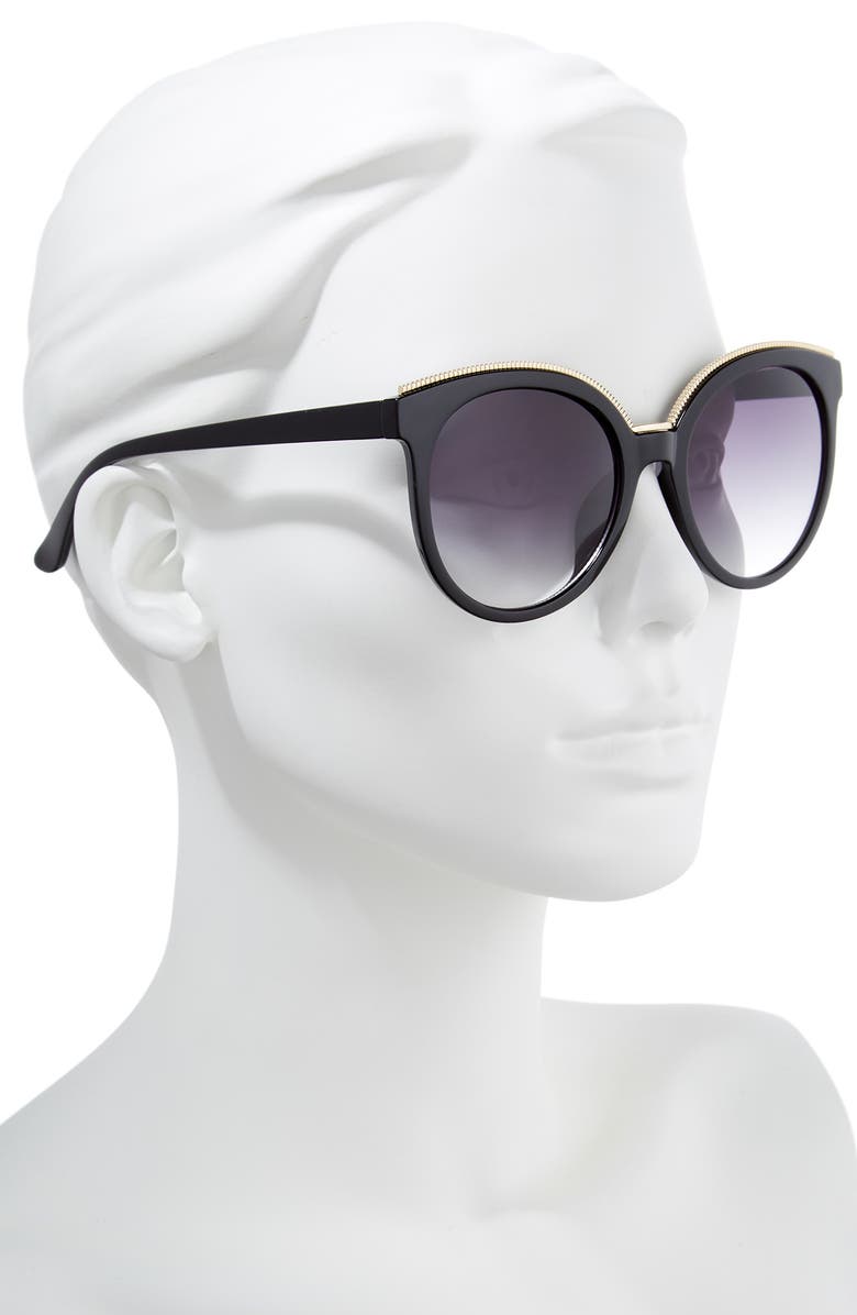 BP. 56mm Metal Trim Round Sunglasses, Alternate, color, 