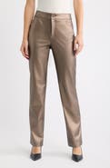 Anne Klein Metallic Faux Leather Bootleg Pants