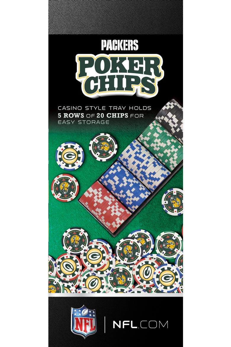 Green Bay Packers 100 Piece Poker Chips, Alternate, color, Multicolor