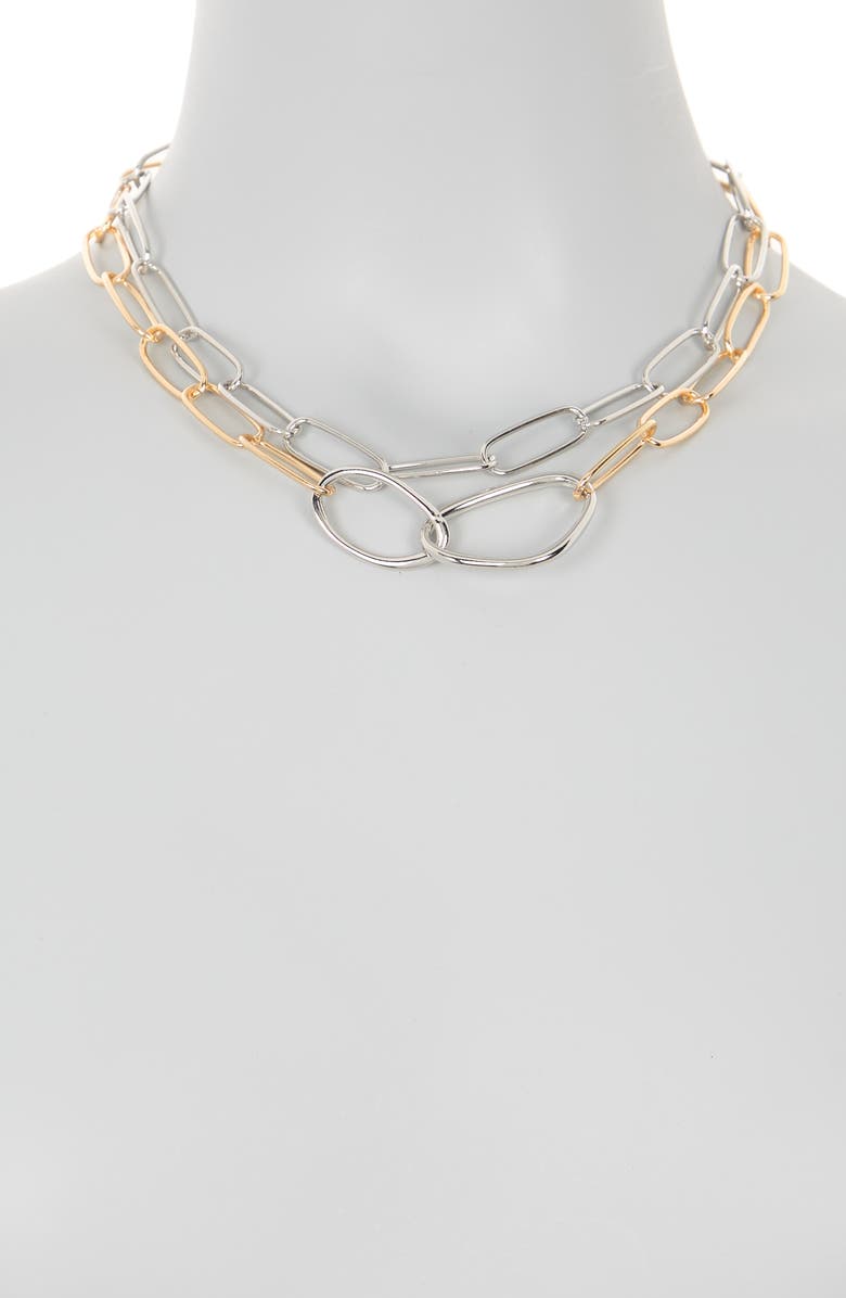 NORDSTROM RACK Tiered Open Link Necklace, Alternate, color, 