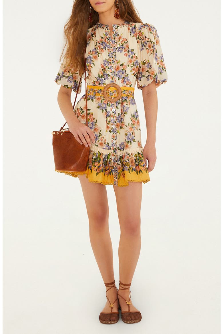 Hilo Stripes & Sand Belted Minidress, Main, color, SAND