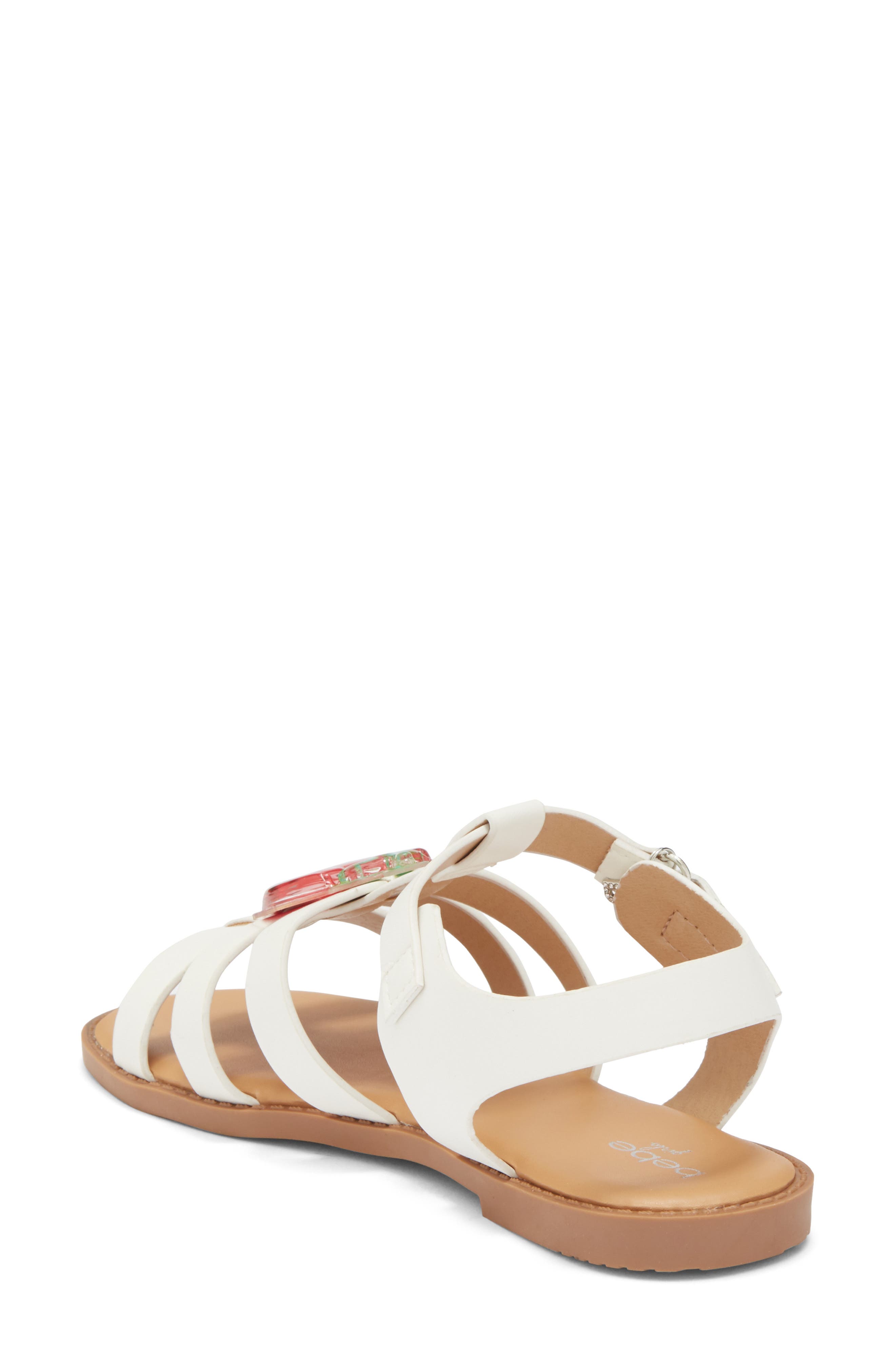 bebe Kids' Strawberry Sandal, Alternate, color, White