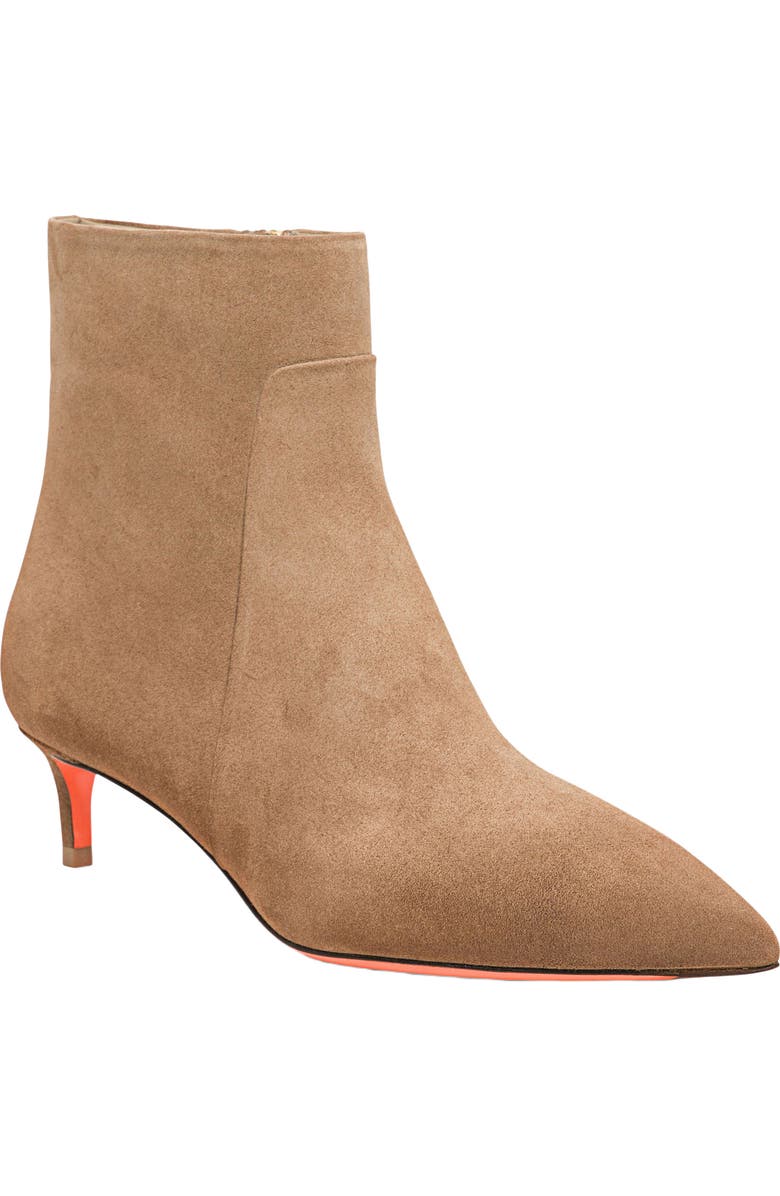 Santoni Women’s suede low-heel ankle boot, Alternate, color, Brown