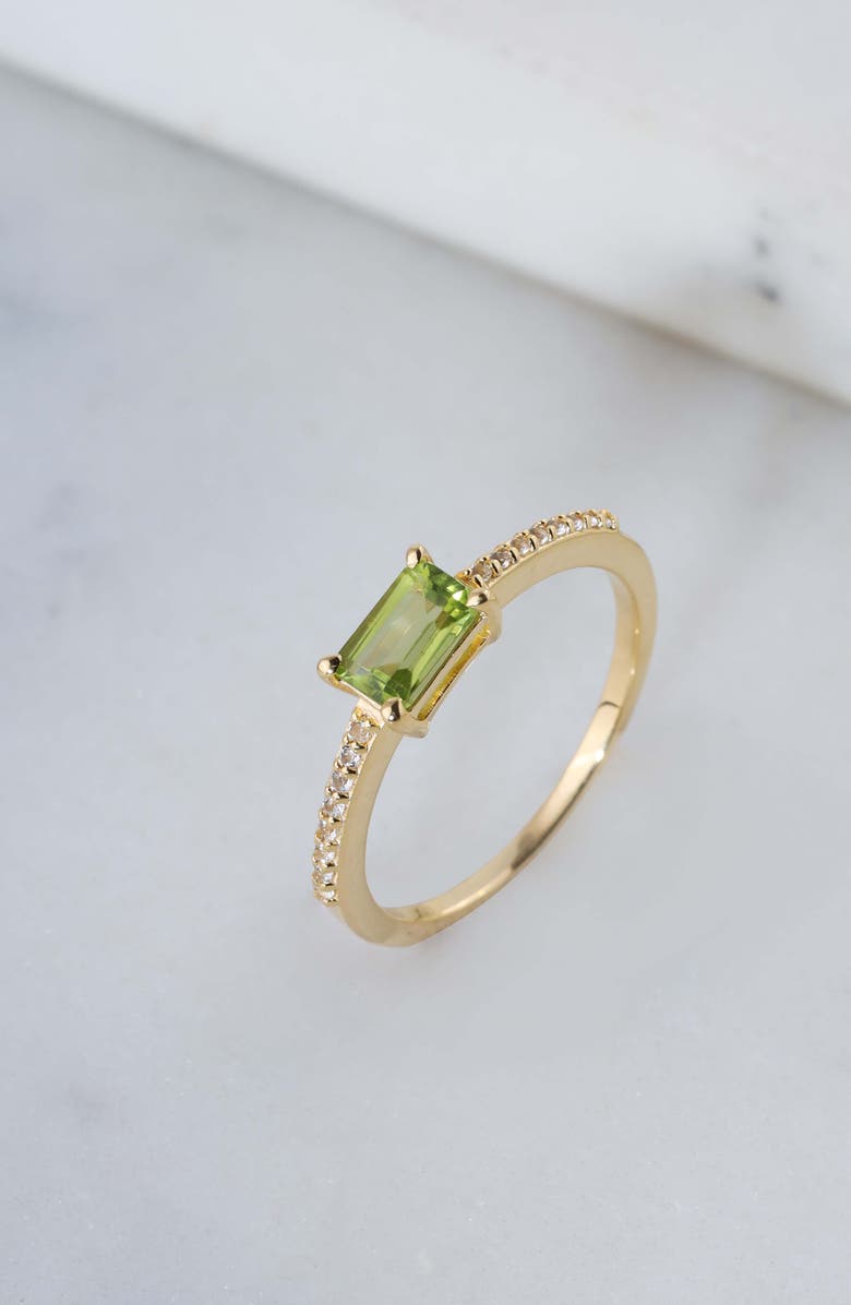 YS GEMS Peridot & White Topaz Ring, Alternate, color, Green