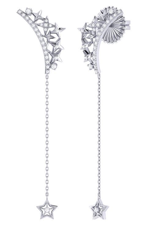 Starry Cascade Diamond Drop Earrings