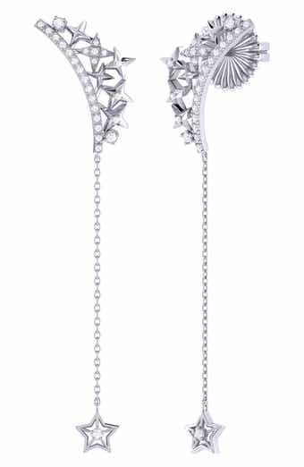 LuvMyJewelry Starry Cascade Diamond Drop Earrings