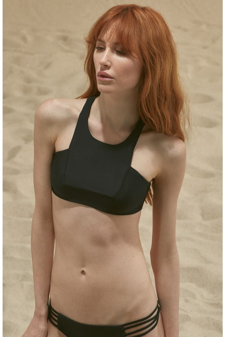 Stone Fox 'Bambi' Bikini Top, Main, color, BLACK