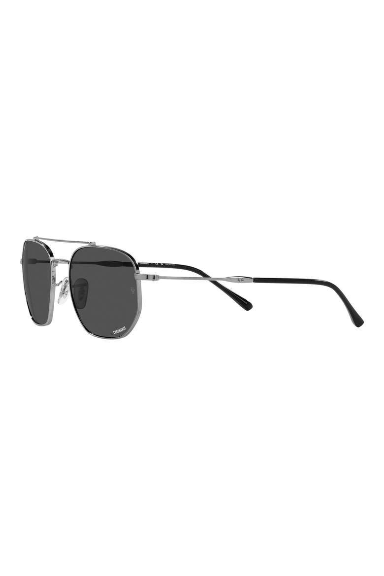 57mm Polarized Irregular Sunglasses, Alternate, color, GUNMETAL