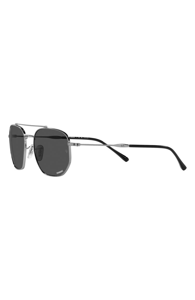 Ray-Ban 57mm Polarized Irregular Sunglasses, Alternate, color, Gunmetal