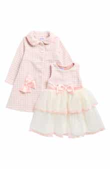 BLUEBERRY Kids' Textured Party Dress & Coat Set