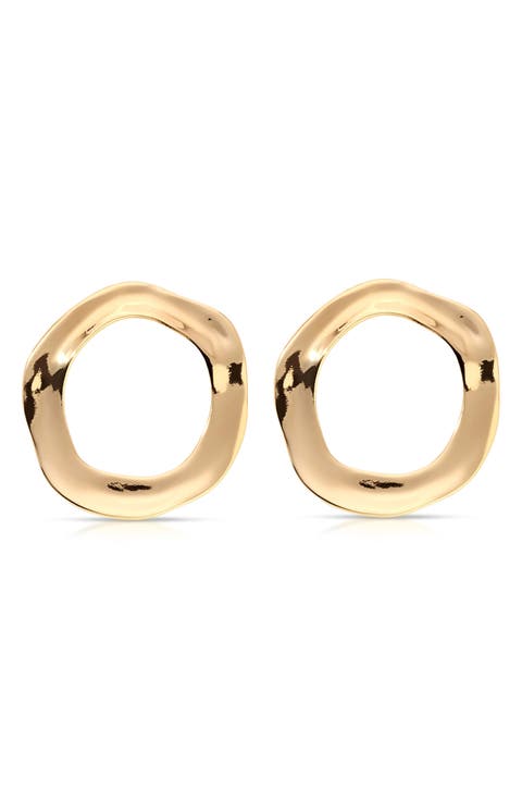 Open Circle Drop Earrings